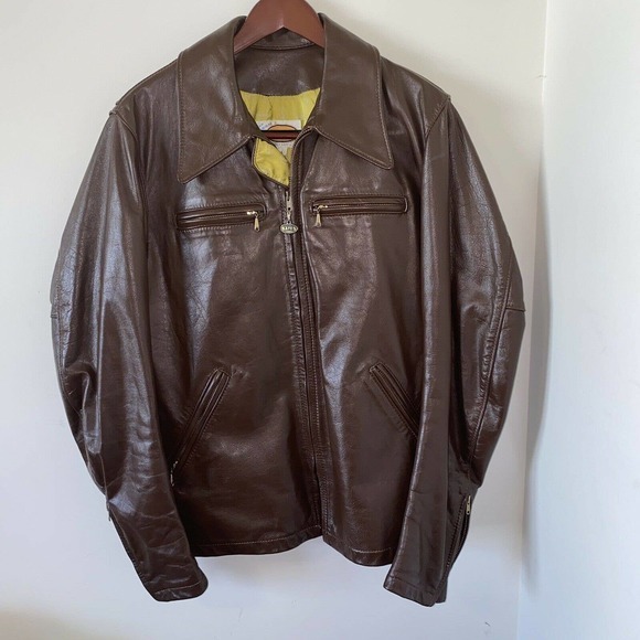 Bates Leather Motorcycle Jacket Size 42 - Picture 2 of 13